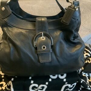 Coach Black Leather Shoulder Bag/Purse